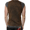 Dolce & Gabbana Brown Cotton Crew Neck Sleeveless T-shirt