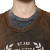 Dolce & Gabbana Brown Cotton Crew Neck Sleeveless T-shirt