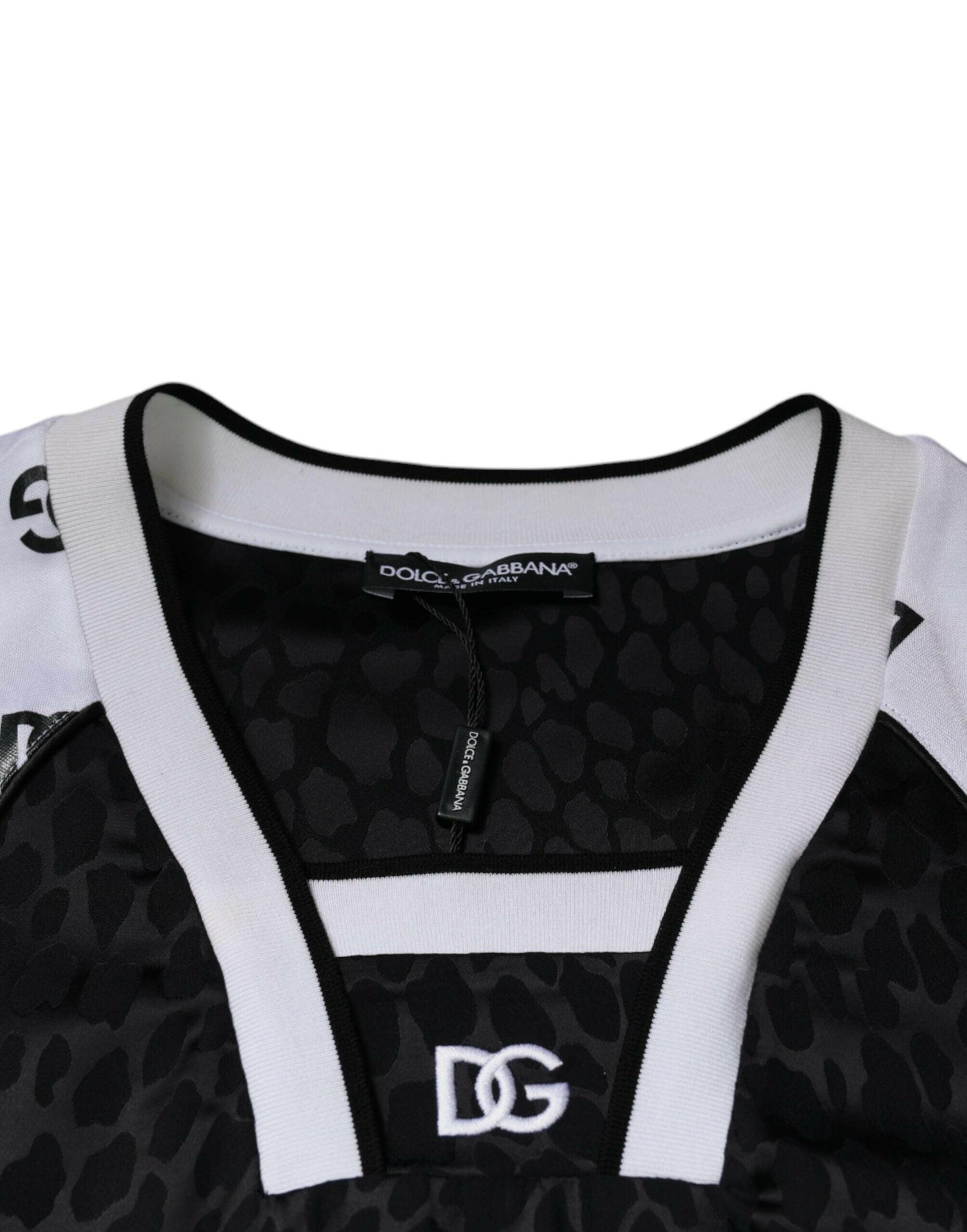 Dolce &amp; Gabbana – T-Shirt mit Logo in Schwarz und Weiß für Herren, kurze Ärmel