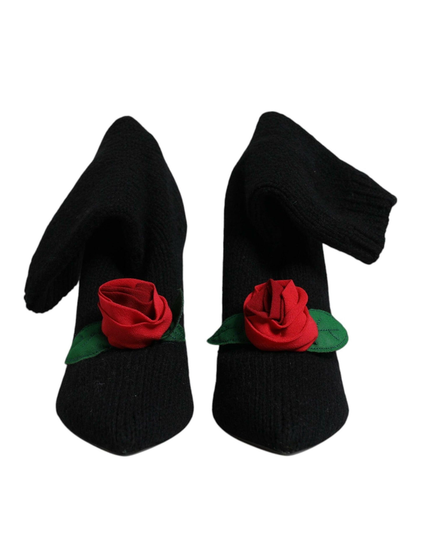 Bottes mi-mollet noires à talons aiguilles Dolce &amp; Gabbana