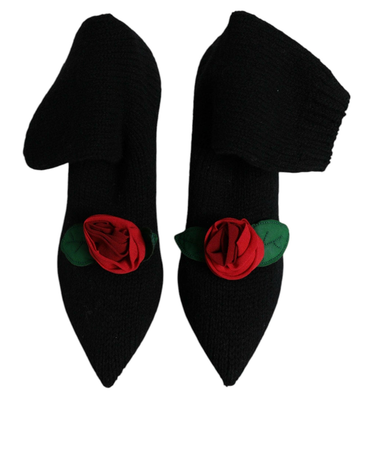 Bottes mi-mollet noires à talons aiguilles Dolce &amp; Gabbana