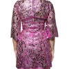 Dolce &amp; Gabbana – Mini-Etuikleid mit Blumenmuster in Metallic-Fuchsia