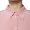 Dolce & Gabbana Pink Cotton Long Sleeves Collared Blouse Top