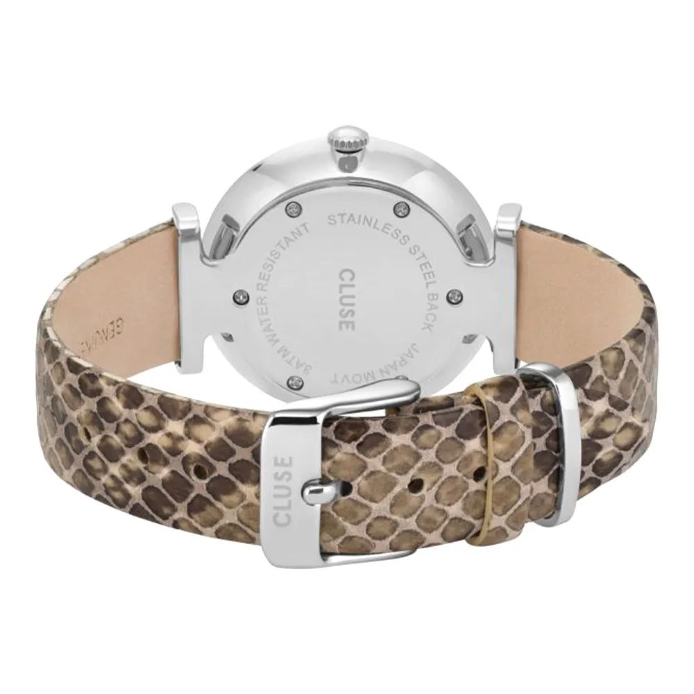 Cluse Beige Leder-Dresswatch