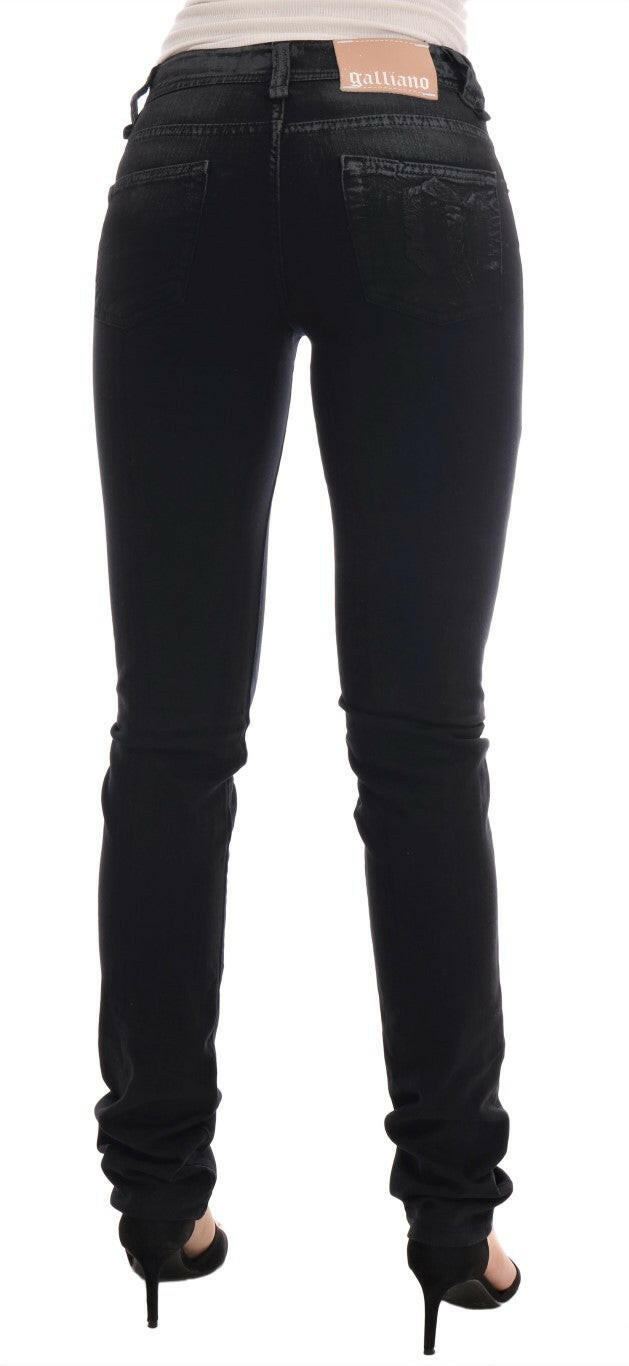 John Galliano Regular Fit Jeans aus Baumwollstretch in Grauwaschung