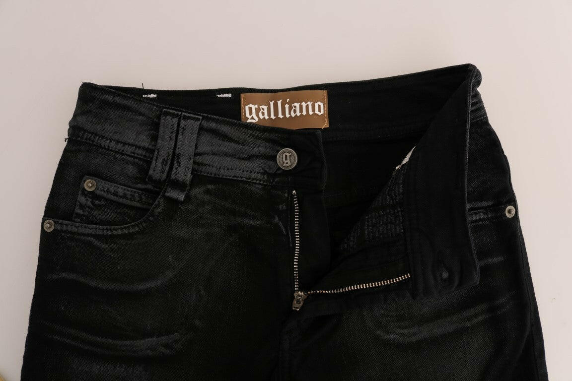 John Galliano Regular Fit Jeans aus Baumwollstretch in Grauwaschung