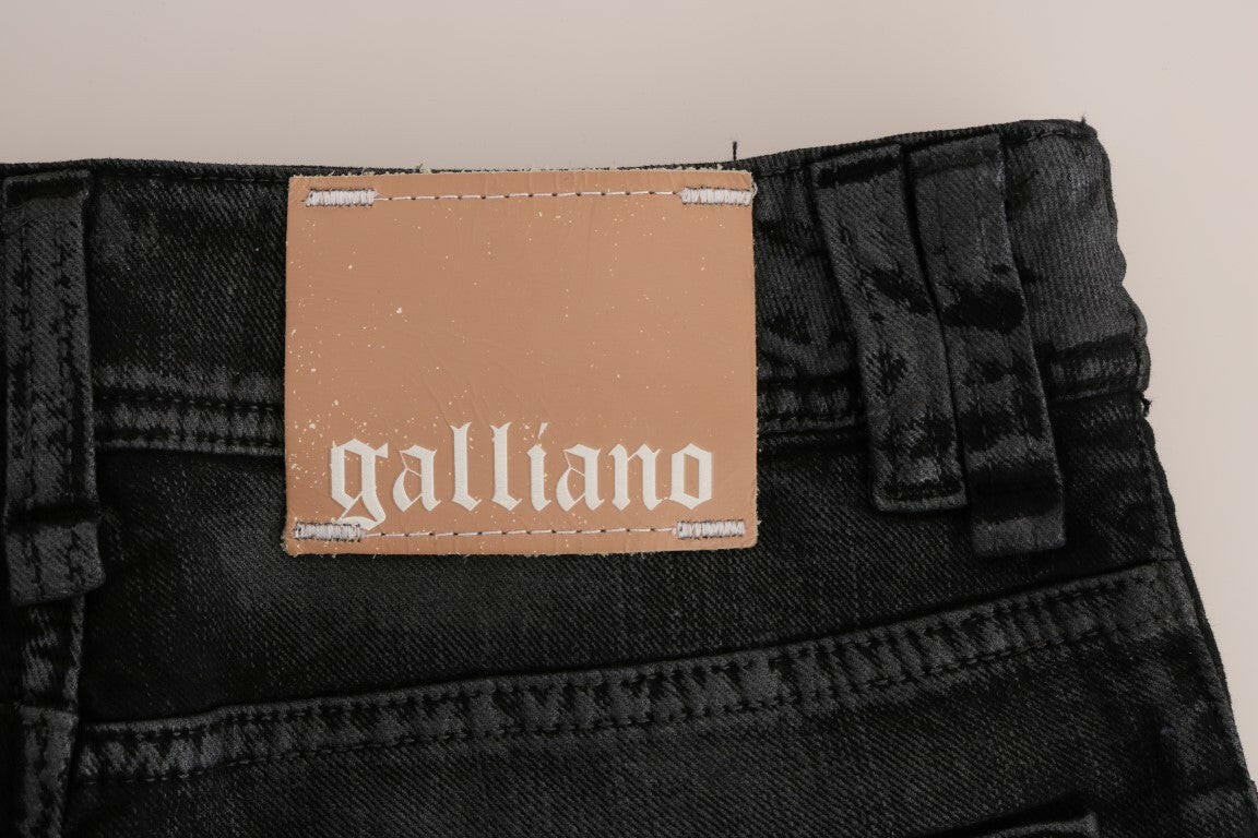 John Galliano Regular Fit Jeans aus Baumwollstretch in Grauwaschung