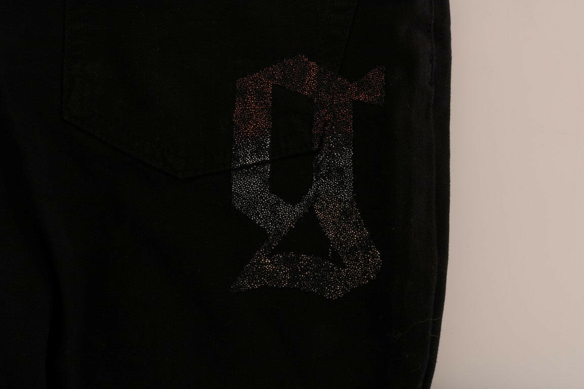 John Galliano Black Cotton Denim Stretch Regular Fit Jeans