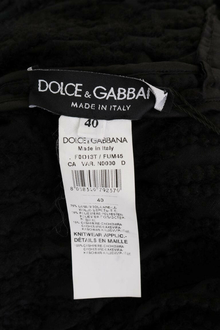 Dolce & Gabbana Black Fringes Wool Pullover Sweater
