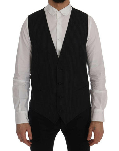 Dolce & Gabbana Gray Wool Stretch Vest