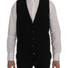Dolce &amp; Gabbana Schwarze STAFF-Weste aus Baumwoll-Rayon
