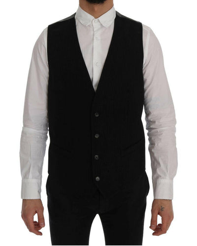 Dolce & Gabbana Black STAFF Cotton Rayon Vest