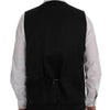 Dolce &amp; Gabbana Schwarze STAFF-Weste aus Wollstretch