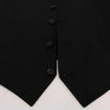 Dolce &amp; Gabbana Schwarze STAFF-Weste aus Wollstretch