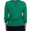 Dolce & Gabbana Green Silk Crystal Banana Sweater