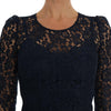 Dolce & Gabbana Blue Taormina Floral Lace Sheath Dress