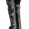 Dolce & Gabbana Black Floral Embroidered Socks Boots