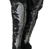 Dolce & Gabbana Black Floral Embroidered Socks Boots
