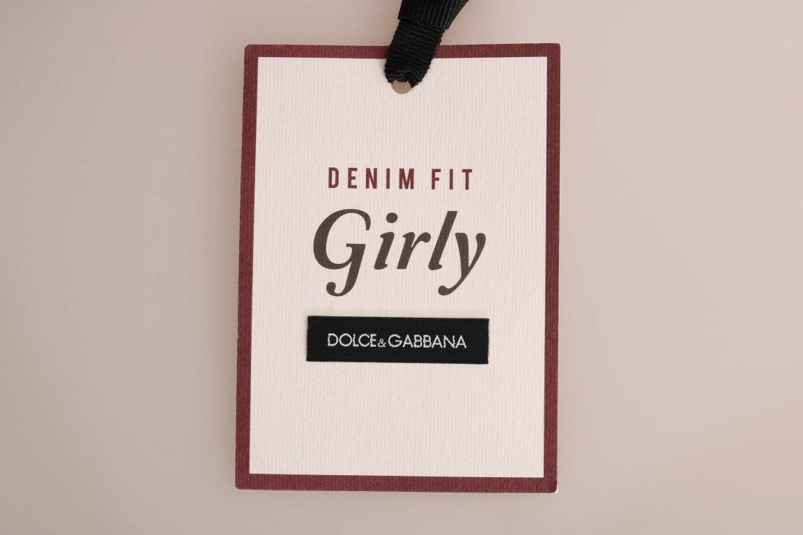 Dolce & Gabbana Blue GIRLY Striped Cotton Jeans