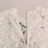 Dolce & Gabbana White Crystal Embellished Lace Blouse