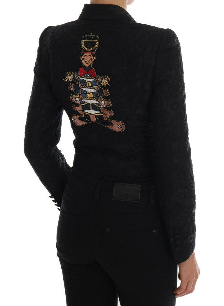 Dolce & Gabbana Black Brocade Blazer Jacket