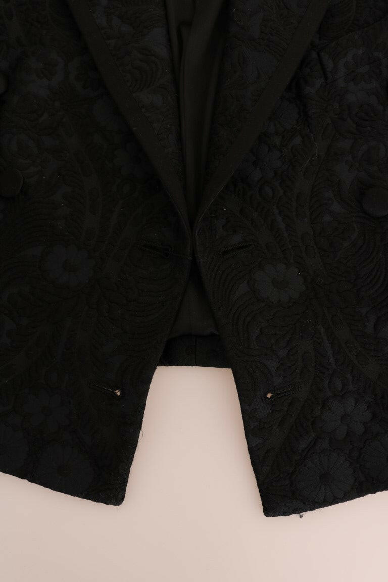 Dolce & Gabbana Black Brocade Blazer Jacket