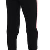 Dolce & Gabbana Black Stretch Pink Stripes Capri Pants