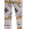 Dolce & Gabbana Mulicolor Majolica Cutout Capri Pants