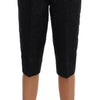 Dolce & Gabbana Black Brocade High Waist Capri Shorts