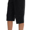 Dolce & Gabbana Black Brocade High Waist Capri Shorts