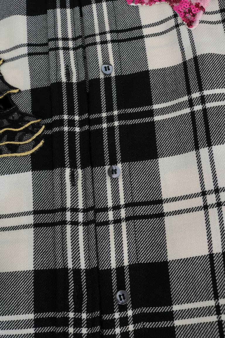 Dolce &amp; Gabbana – Schwarz-weißes Märchen-Kristallhemd