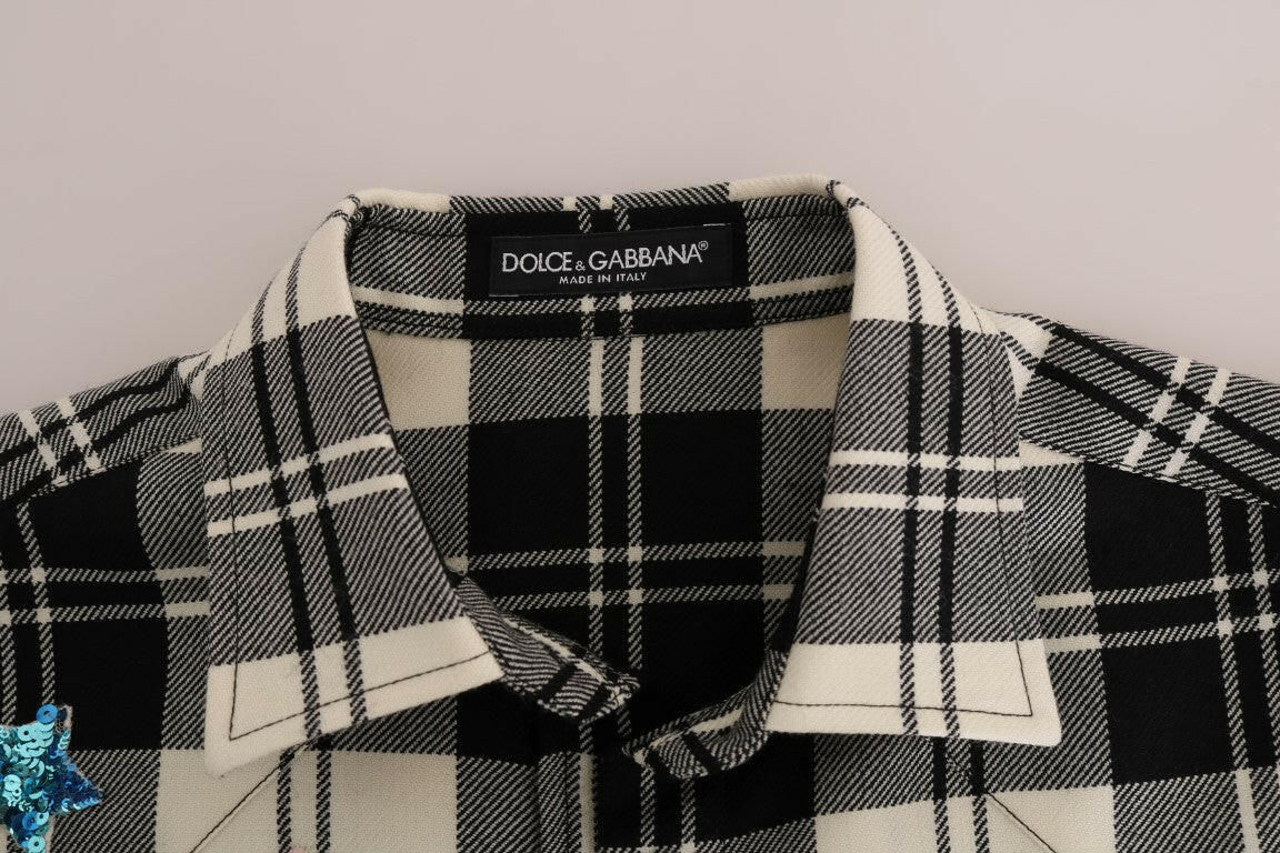 Dolce &amp; Gabbana – Schwarz-weißes Märchen-Kristallhemd