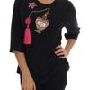 Dolce & Gabbana Black Silk Fairy Tale Top Crystal Blouse