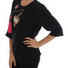 Dolce & Gabbana Black Silk Fairy Tale Top Crystal Blouse