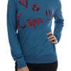 Dolce &amp; Gabbana Blauer Pullover aus Seide „Love is“