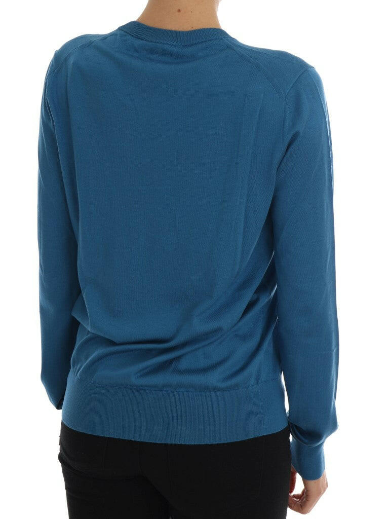 Dolce &amp; Gabbana Blauer Pullover aus Seide „Love is“