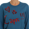 Dolce &amp; Gabbana Blauer Pullover aus Seide „Love is“