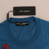 Dolce &amp; Gabbana Blauer Pullover aus Seide „Love is“