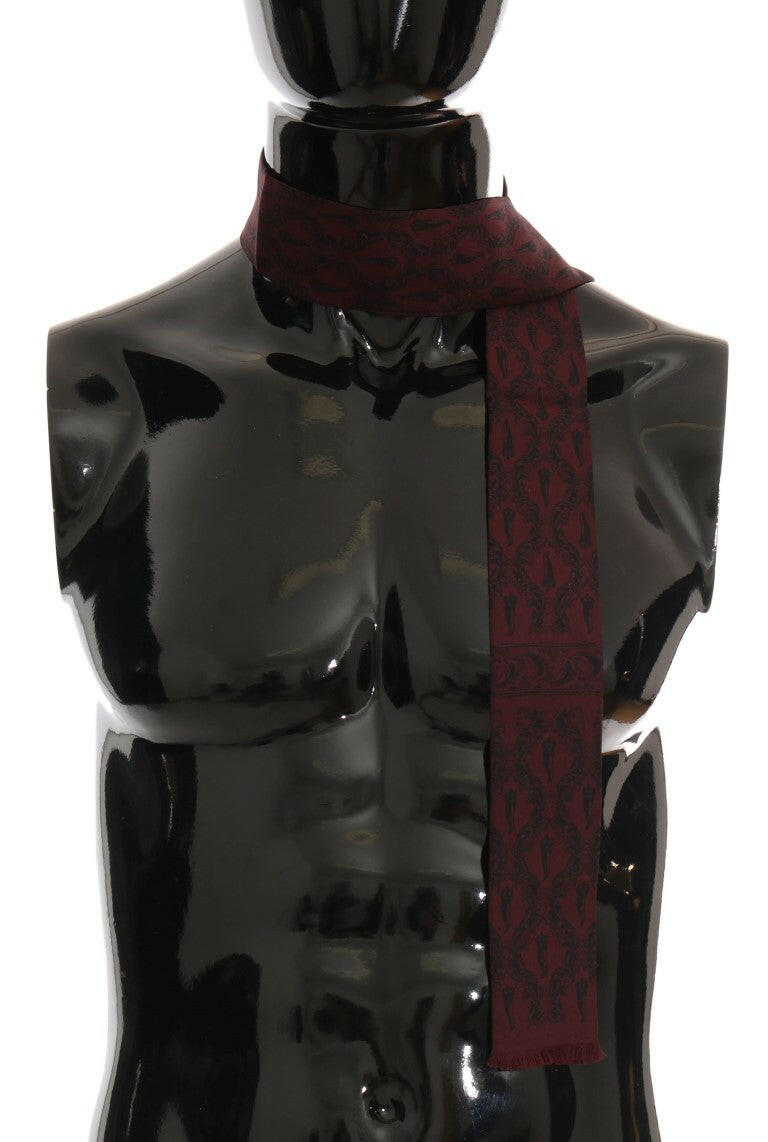 Foulard en soie Dolce &amp; Gabbana pour homme, imprimé couronne de piment bordeaux