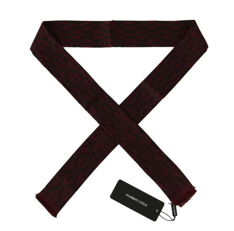 Foulard en soie Dolce &amp; Gabbana pour homme, imprimé couronne de piment bordeaux