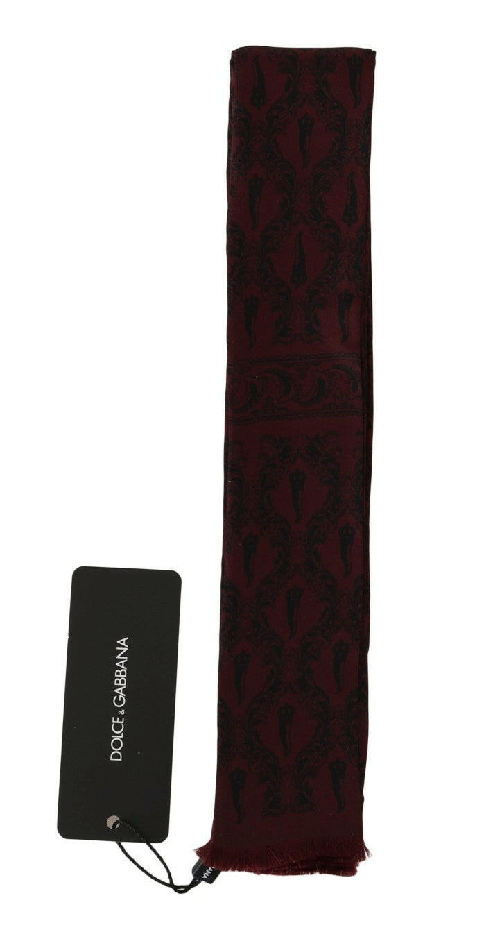 Foulard en soie Dolce &amp; Gabbana pour homme, imprimé couronne de piment bordeaux