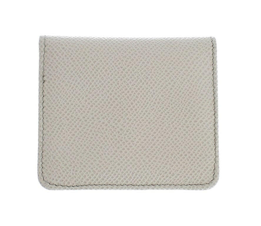 Dolce & Gabbana White Dauphine Leather Case Wallet