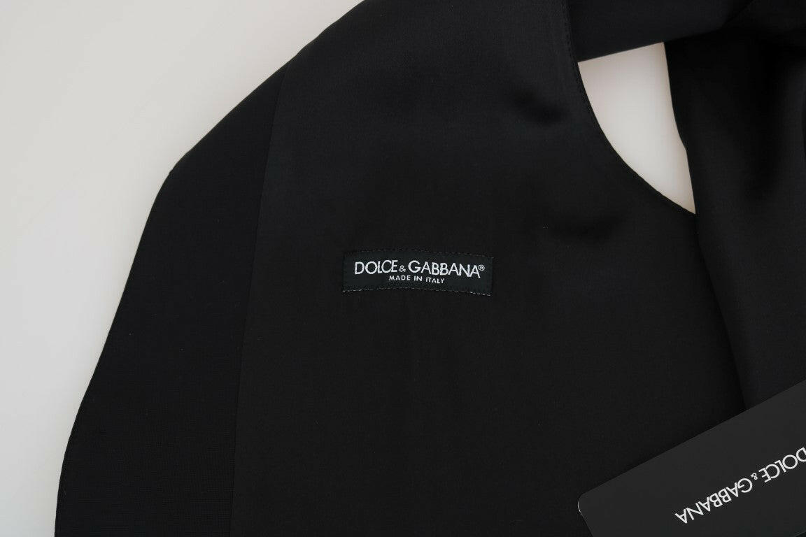 Dolce &amp; Gabbana Schwarze Weste aus Wolle und Seide