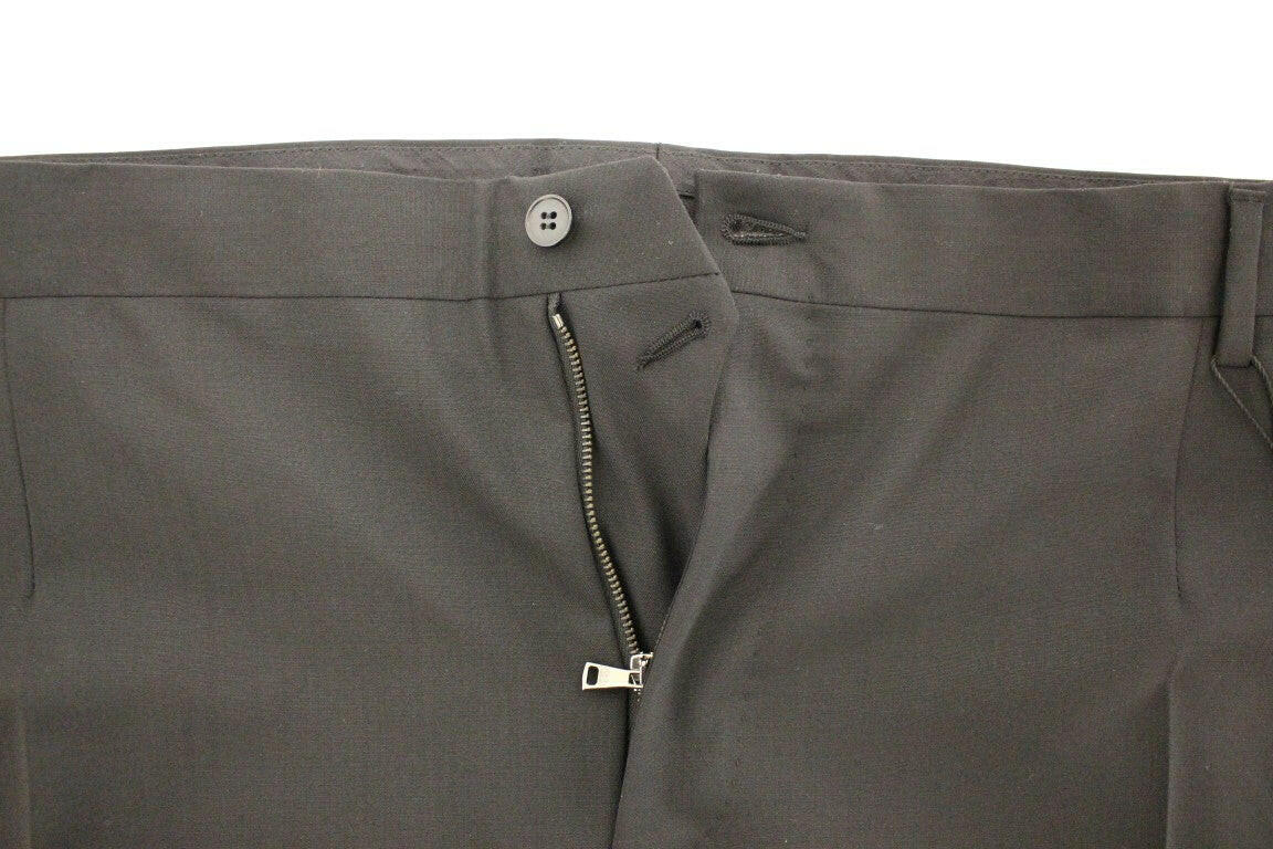 Dolce & Gabbana Black Wool Stretch Pleated Pants
