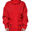 Parka à capuche en nylon rouge Dolce &amp; Gabbana pour homme avec fermeture éclair intégrale