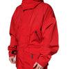 Parka à capuche en nylon rouge Dolce &amp; Gabbana pour homme avec fermeture éclair intégrale