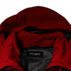 Parka à capuche en nylon rouge Dolce &amp; Gabbana pour homme avec fermeture éclair intégrale