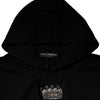 Dolce &amp; Gabbana Schwarzes Sweatshirt mit Kapuze aus Baumwolle mit Krone