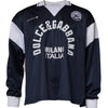 Dolce &amp; Gabbana – Blauer Jersey-Pullover mit Logo und Kragen