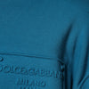 Dolce &amp; Gabbana Blaues Logo-Sweatshirt aus Baumwolle mit Kapuze